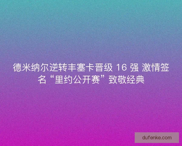 德米纳尔逆转丰塞卡晋级 16 强 激情签名 “里约公开赛” 致敬经典